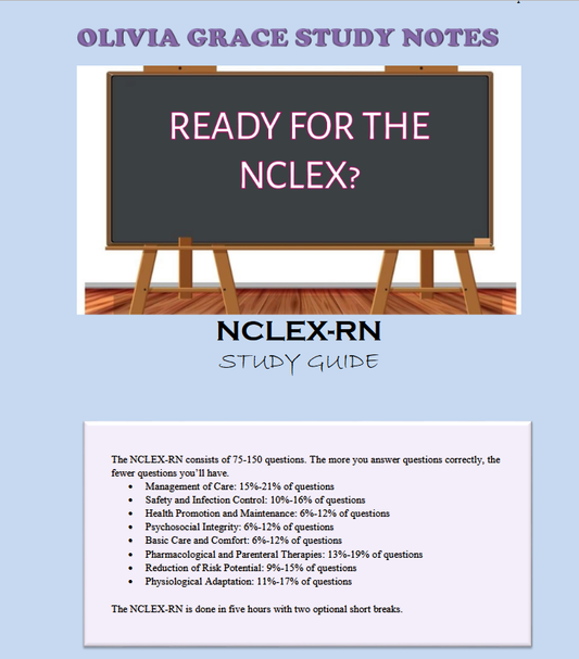 Discover NCLEX-RN Test bank: Practice & Cheat Sheet for Success by OLIVIA GRACE STUDY NOTES, the ultimate study material for exam success. Get your guide today and ace your exams.