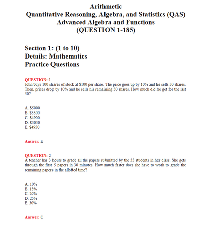 Enhance your exam preparation with our comprehensive ACCUPLACER MATH TESTBANK available at OLIVIA GRACE STUDY NOTES. Perfect for students seeking top grades. Visit oliviagracestudynotes.com to purchase and download now!