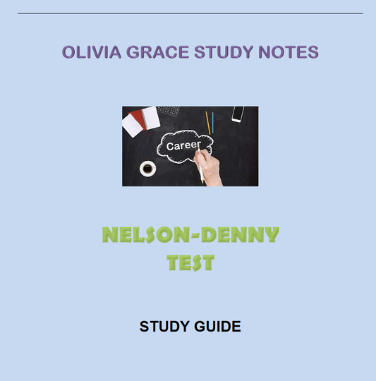 Discover NELSON-DENNY Test Study Guide: Practice Questions & Exam Prep Essentials by OLIVIA GRACE STUDY NOTES, the ultimate study material for exam success. Get your guide today and ace your exams.