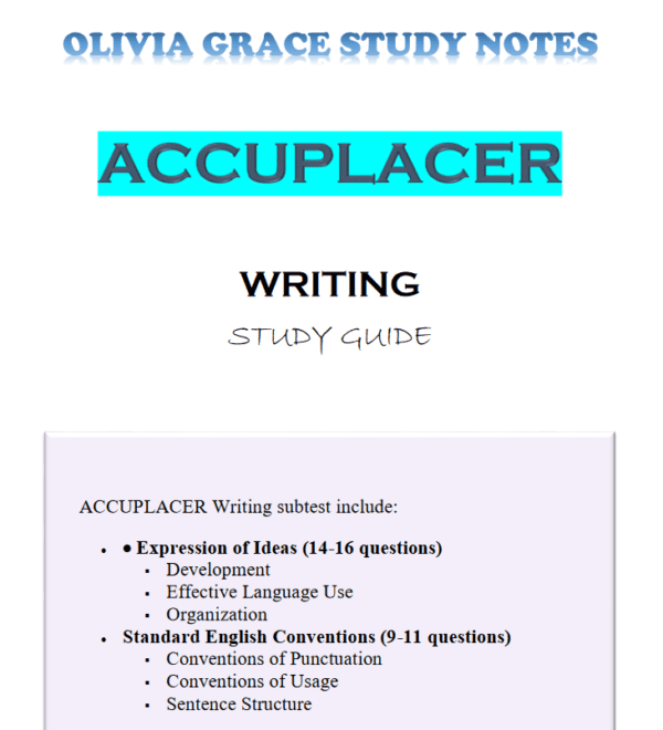 ACCUPLACER Writing Study Guide: Perfect Your Grammar & Punctuation